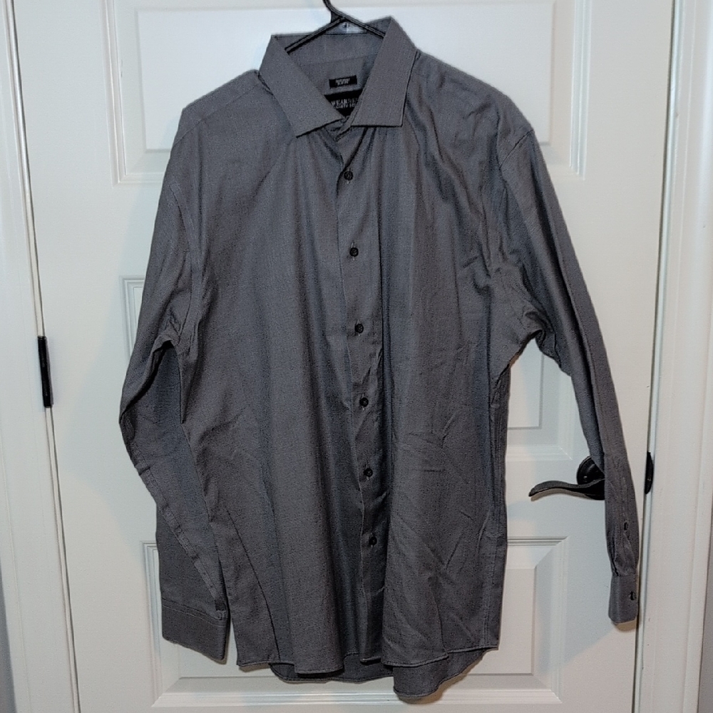 Kenneth Cole Awearness Non-Iron Slim Fit 17 34/35, Medium Grey
